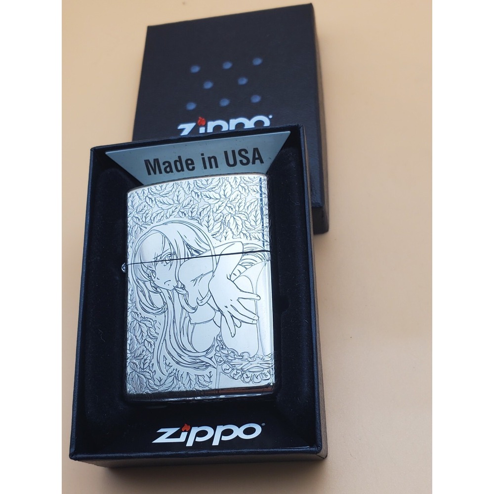 Zippo Lighter With An Engraved Sexy Nude Woman, Polished, Multi Sided - Picture 2 of 6